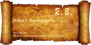 Rábel Bernadett névjegykártya